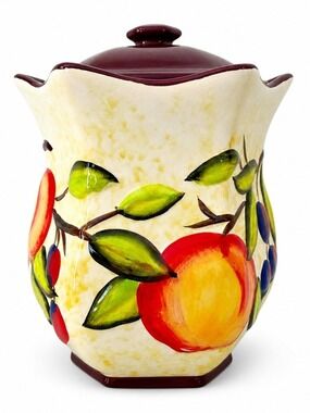 Vintage Nonni's Biscotti Jar w/ Lid – Hand-Painted Ceramic Kitchen Decor